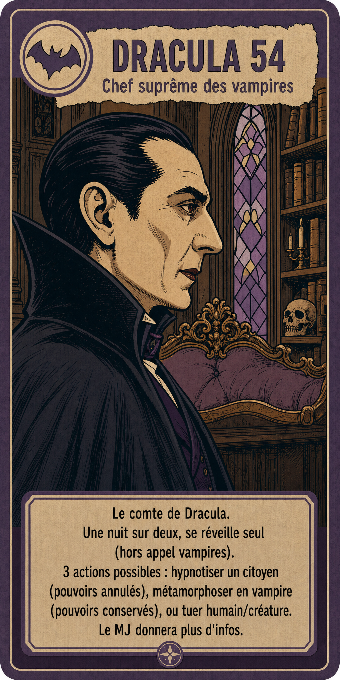 Carte de rôle Le Comte Dracula